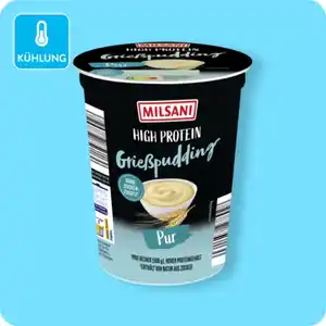 MILSANI High-Protein-Grießpudding, Pur oder Zimt