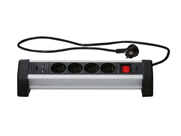 Bild 3 von TRONIC® Alu-Tischsteckdosenleiste mit USB-A-Ladeanschlüssen