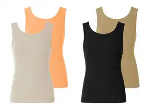 esmara® Damen Tops, 2 Stück, in modischer Ripp-Qualität