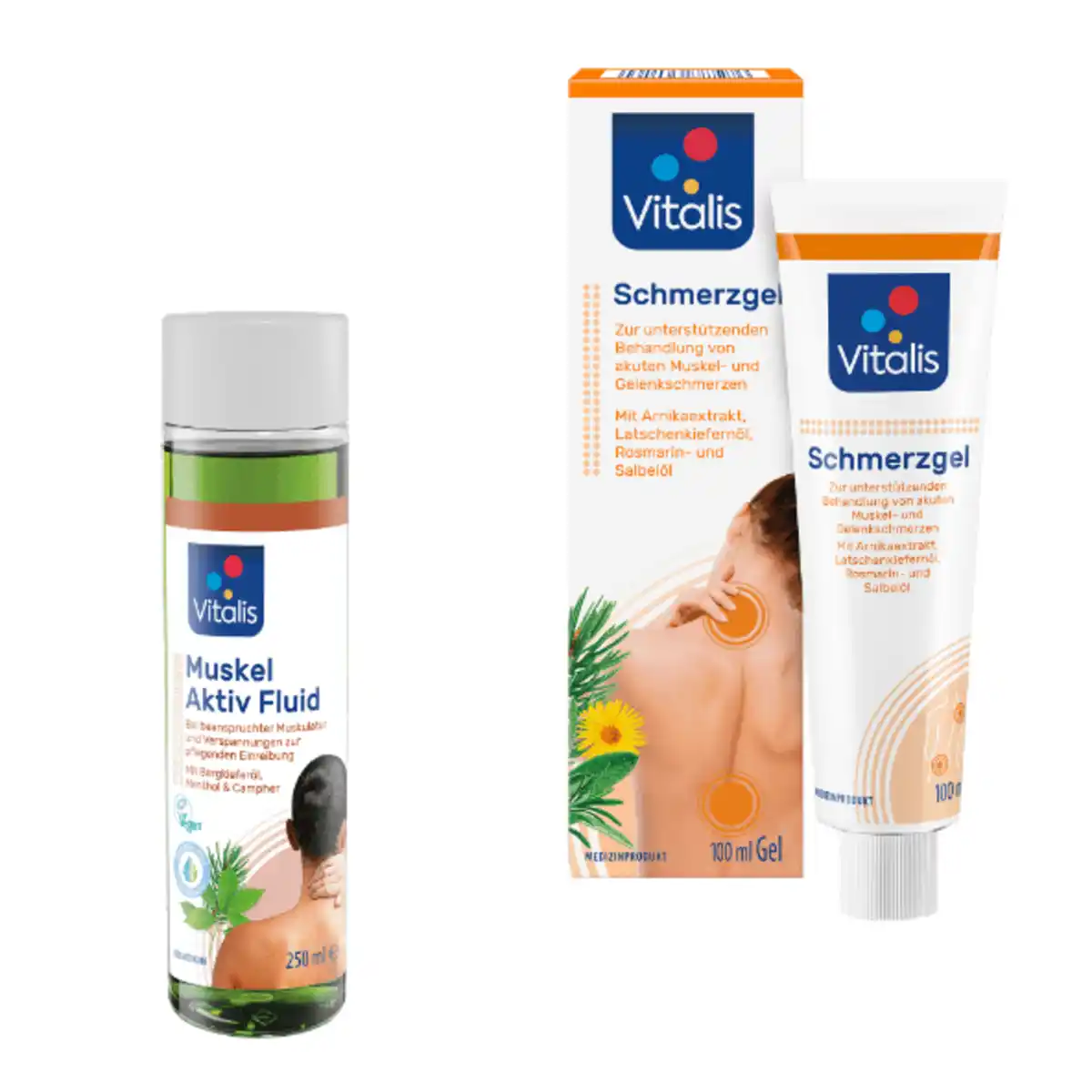 Bild 1 von VITALIS Schmerzgel / Wärme-Pflege-Balsam / Muskel-aktiv-Fluid