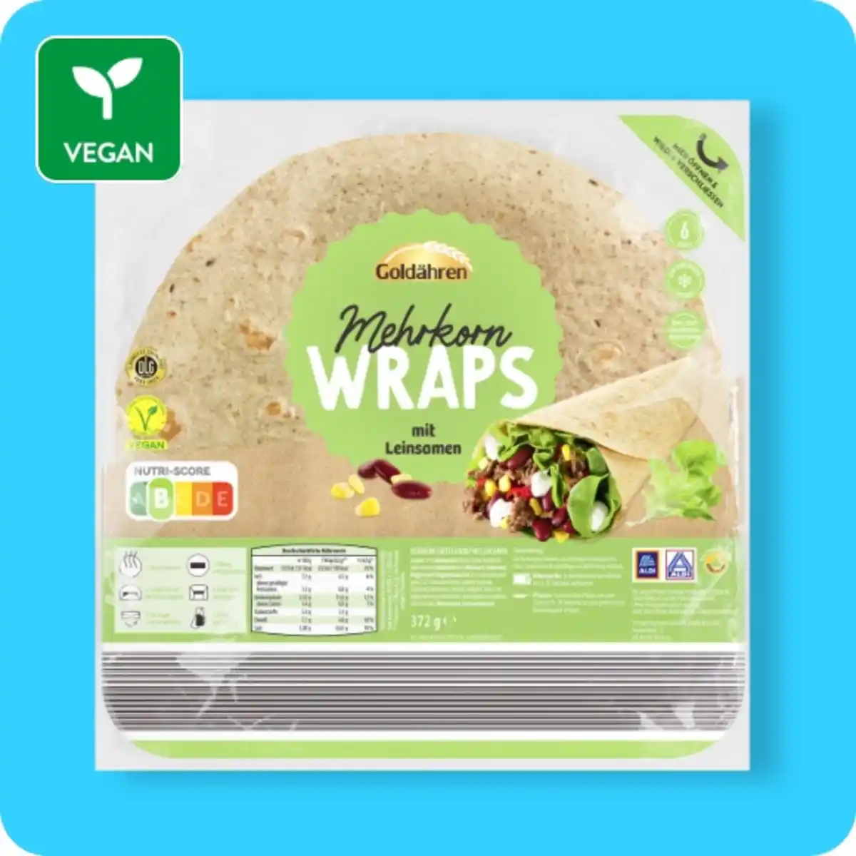 Bild 1 von GOLDÄHREN Wraps, Mehrkorn mit Leinsamen oder Weizen