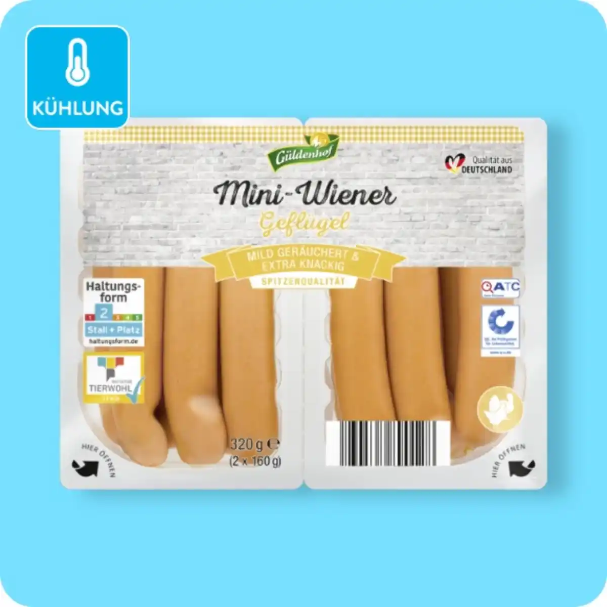 Bild 1 von GÜLDENHOF / GUT DREI EICHEN Mini-Wiener, Aus Geflügel oder Klassik - aus Schweinefleisch