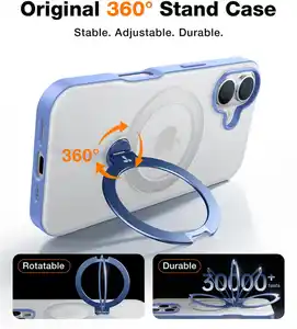 UPRO Ostand Spin Case für iPhone 16 blau