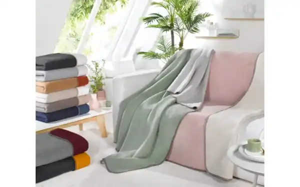 Bild 2 von Decke Basic Soft, salvia/silber, 150 x 200 cm