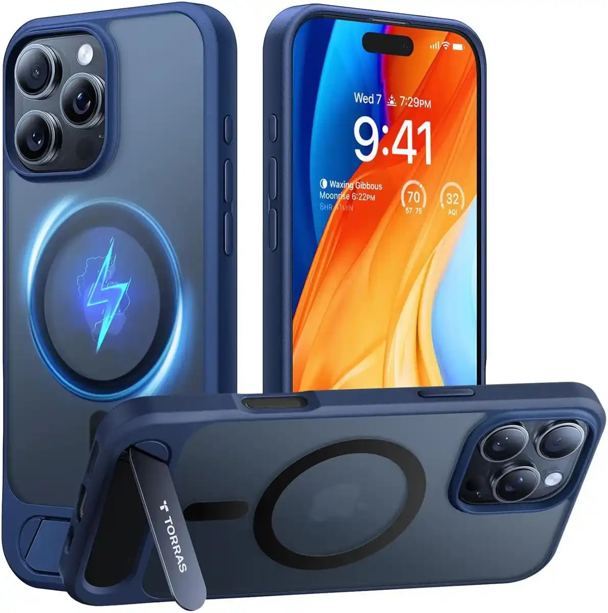 Bild 1 von Pstand Case für iPhone 16 Pro navy blue