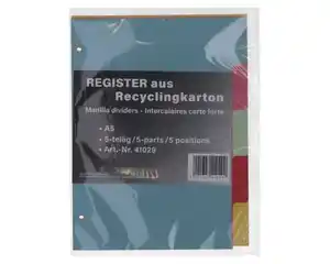 Register Karton 5tlg. pastell