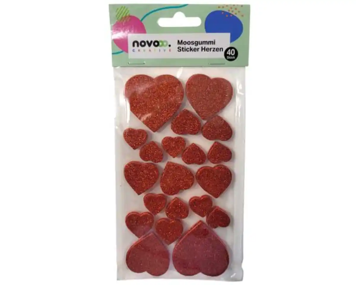 Bild 1 von novooo Sticker Moosgummi Herzen 40er