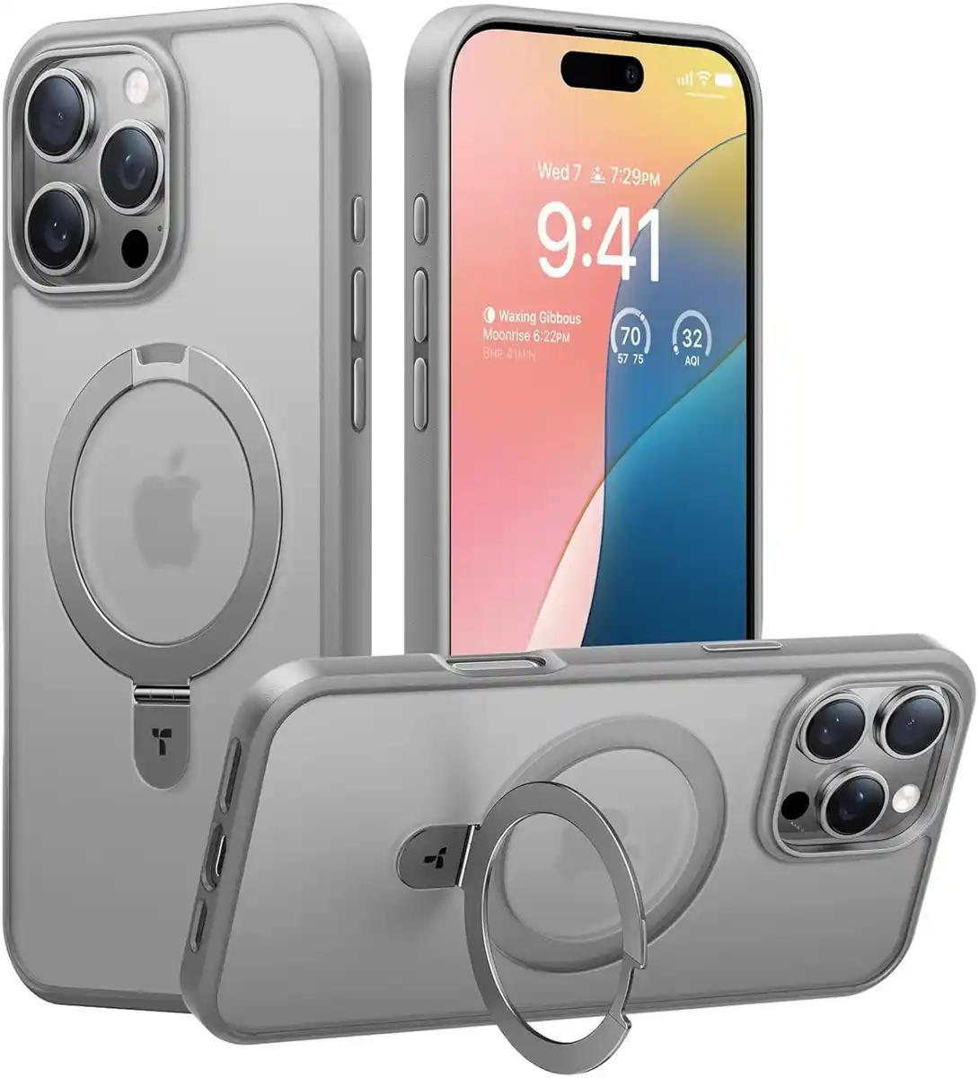 Bild 1 von Ostand Case für iPhone 16 Pro titanium grau