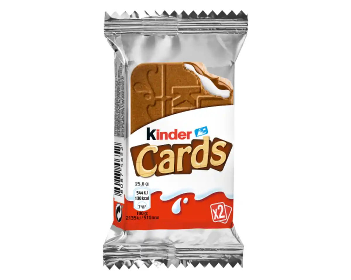 Bild 1 von Ferrero Kinder Cards Kekswaffeln 2 Cards im Pack 25,6 g
