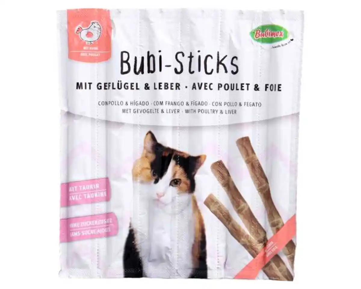 Bild 1 von Bubimex 6er Sticks Katzensnack Geflügel und Leber