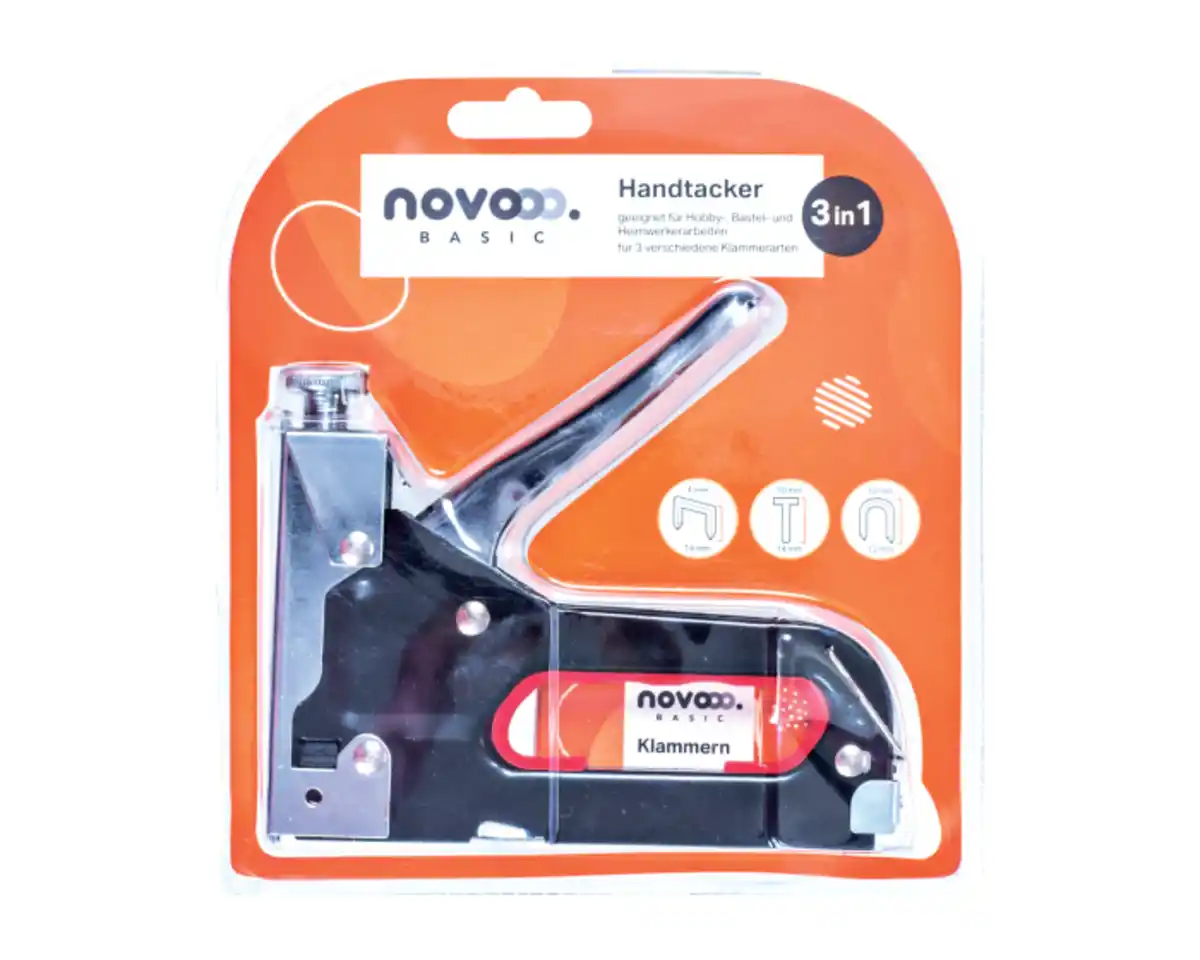 Bild 1 von novooo Handtacker 3in1 inkl. 150 Klammern