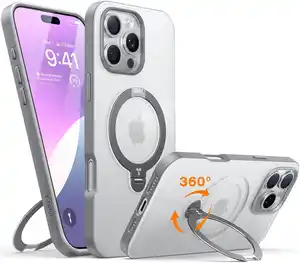 UPRO Ostand Spin Case für iPhone 16 Pro Max titanium grau
