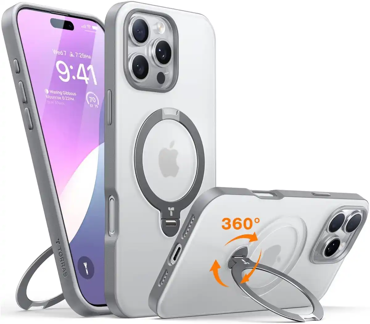 Bild 1 von UPRO Ostand Spin Case für iPhone 16 Pro Max titanium grau