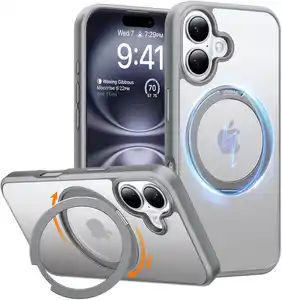 Ostand Pro Case für iPhone 16 titanium grau
