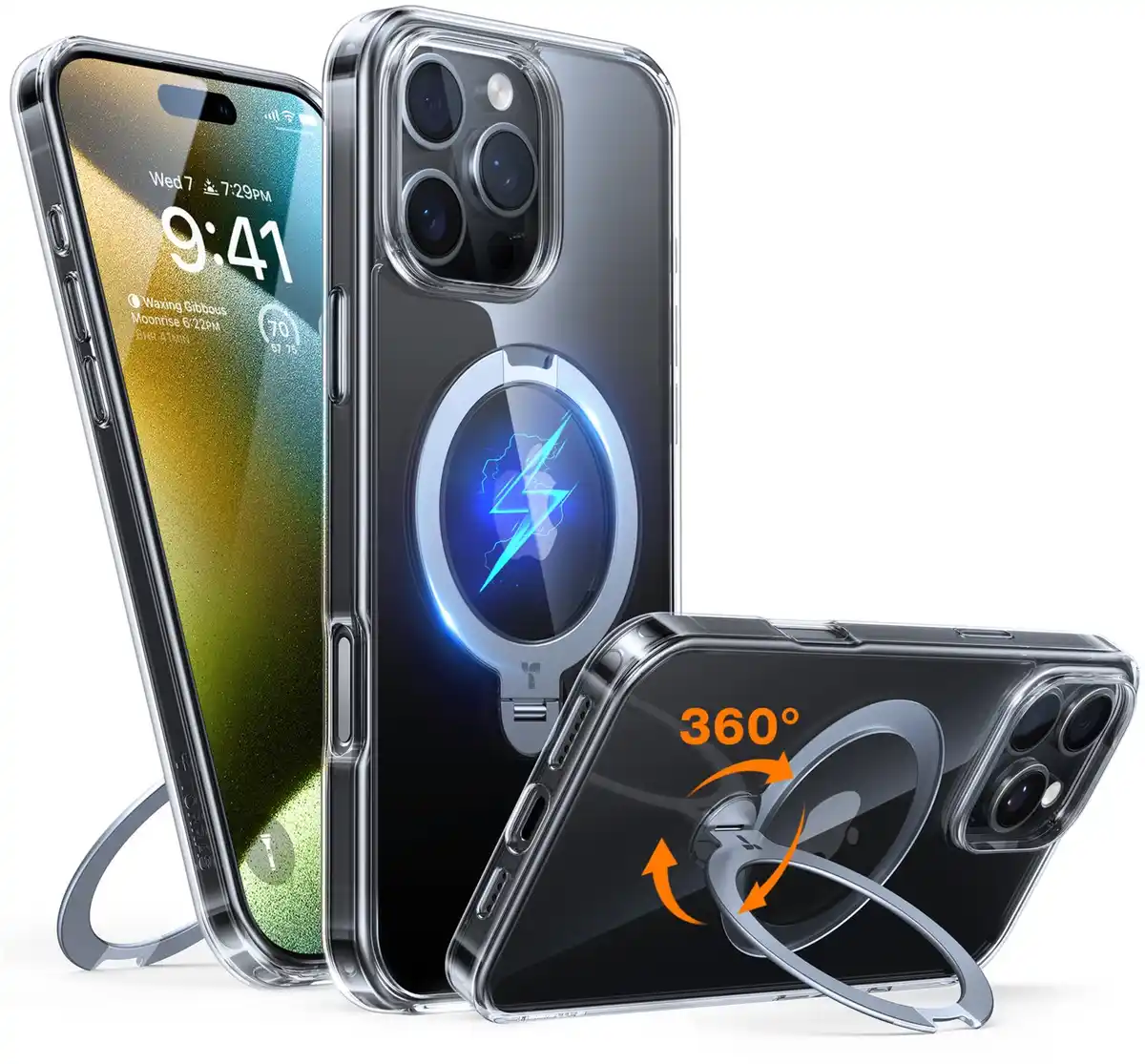 Bild 1 von UPRO Ostand Spin Case für iPhone 16 Pro Max transparent