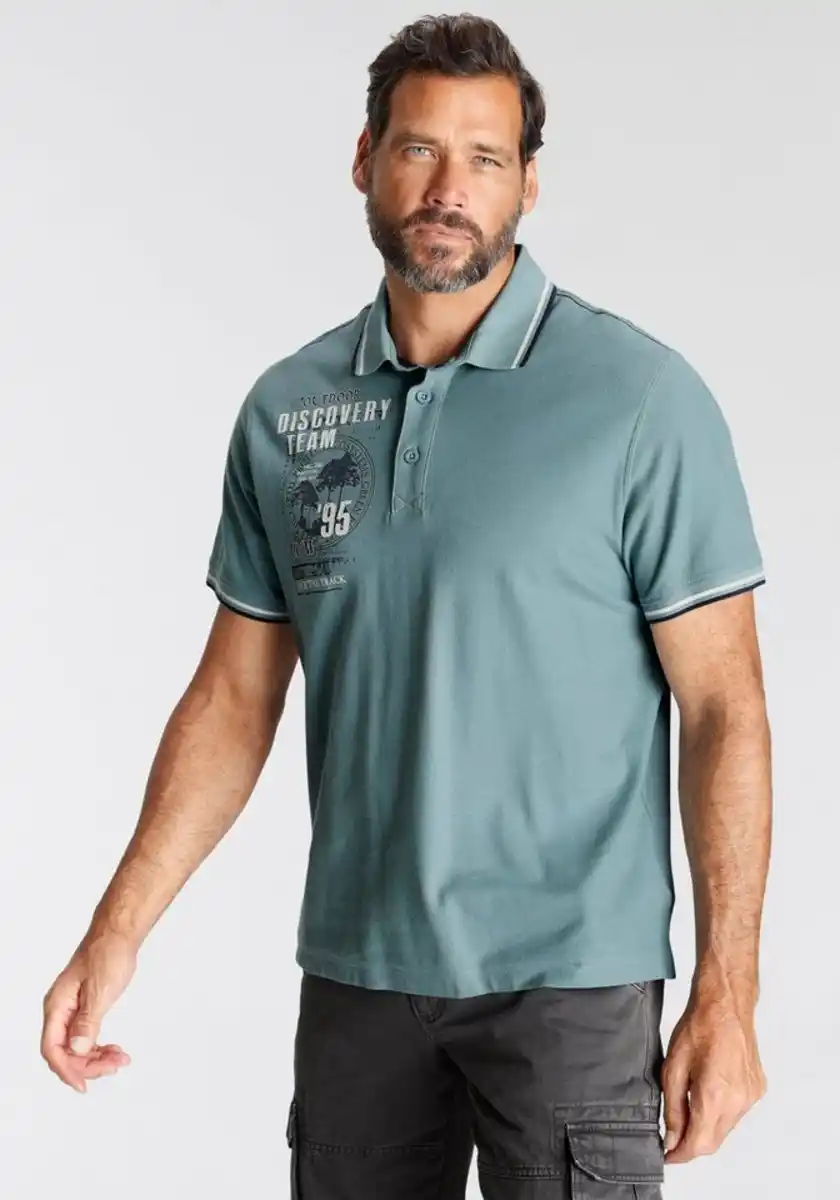 Bild 1 von Man's World Poloshirt Mit Print an der Schulter