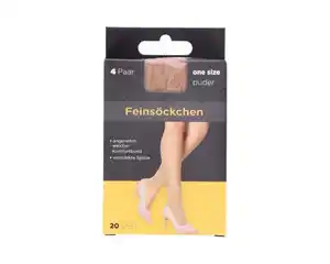 Feinsöckchen mit Komfortbund Einheitsgröße puder 20 DEN 4er
