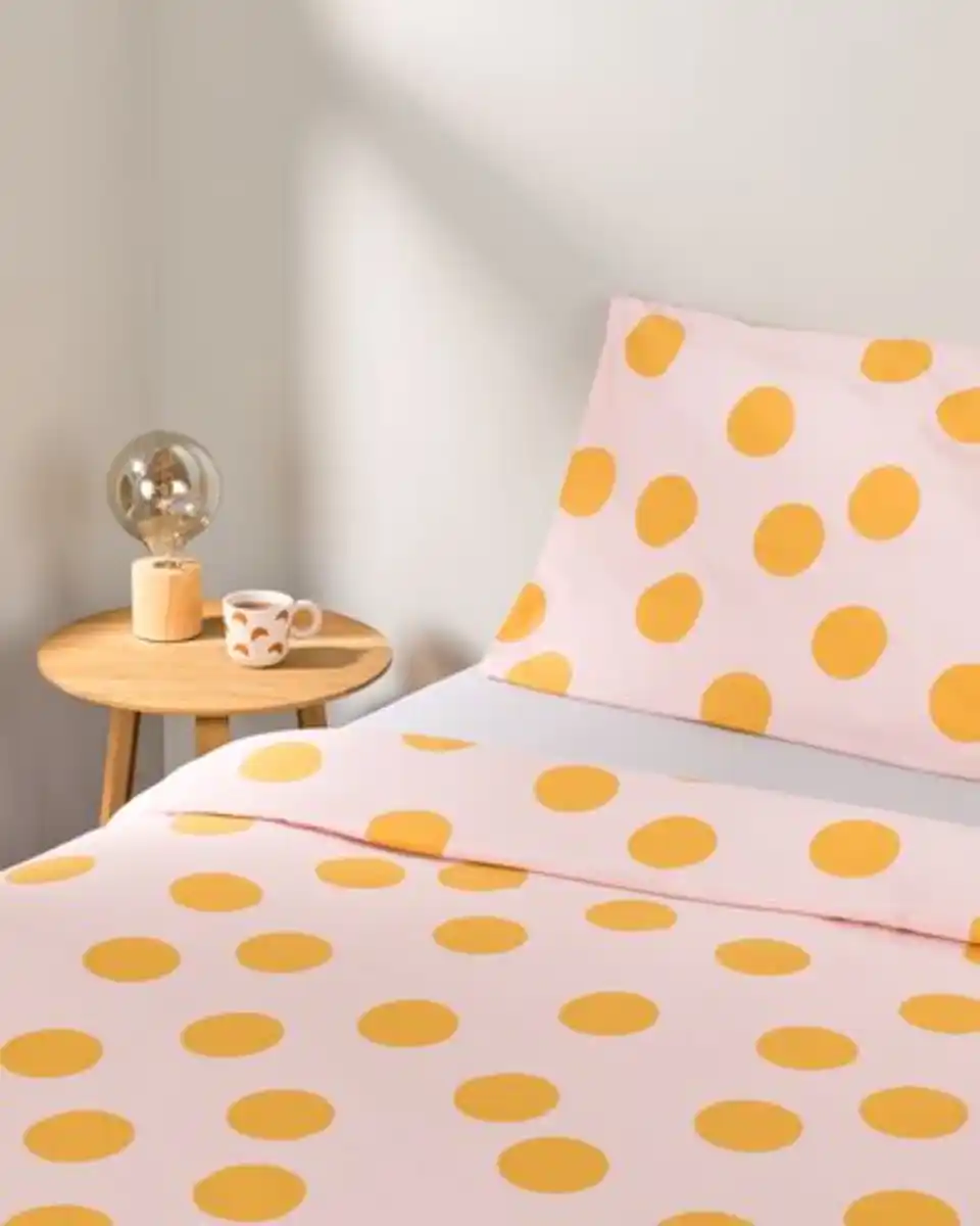 Bild 4 von Bettbezug, 140x200/220 cm, weiche Baumwolle, Punkte, rosa