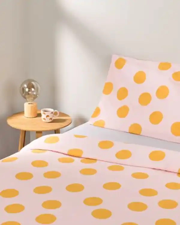 Bild 4 von Bettbezug, 140x200/220 cm, weiche Baumwolle, Punkte, rosa