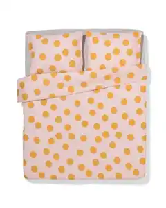 Bettbezug 240x220 cm weiche Baumwolle Punkte rosa