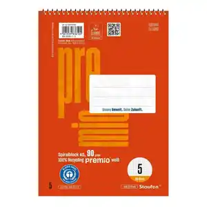 Staufen - Premium Spiralblock - DIN A5 - Lineatur 5 - 40 Blatt