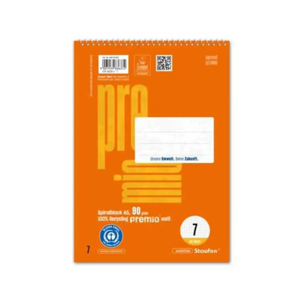 Bild 1 von Staufen - Premium Spiralblock - DIN A5 - Lineatur 7 - 40 Blatt