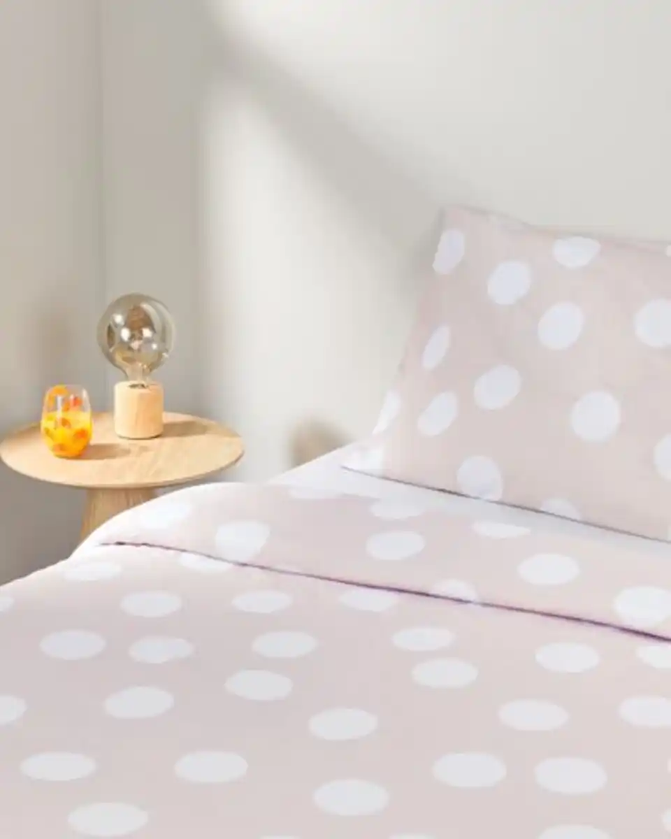 Bild 4 von Bettbezug 140x200/220 cm weiche Baumwolle Punkte Greige