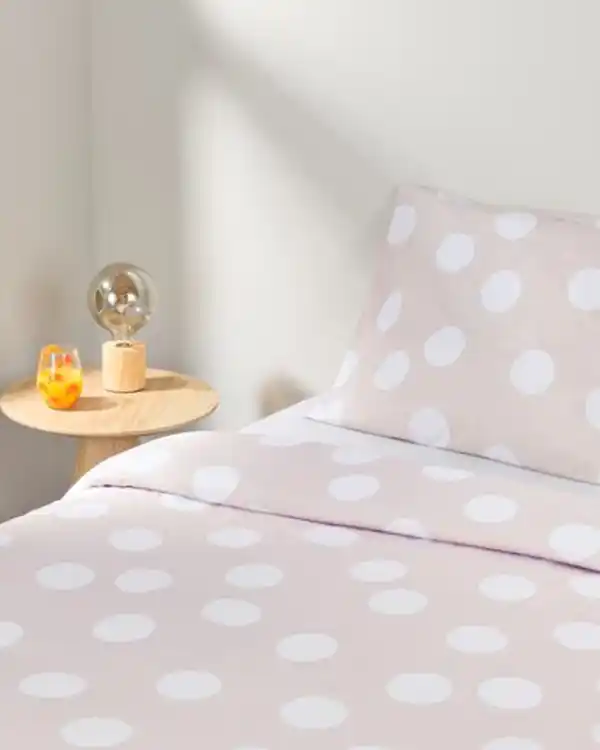 Bild 4 von Bettbezug 140x200/220 cm weiche Baumwolle Punkte Greige