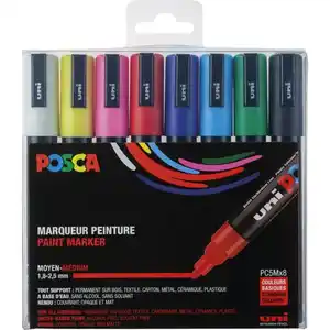 Pigmentmarker - 8er Set - Grundfarben