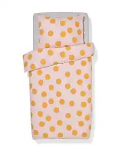 Bettbezug, 140x200/220 cm, weiche Baumwolle, Punkte, rosa
