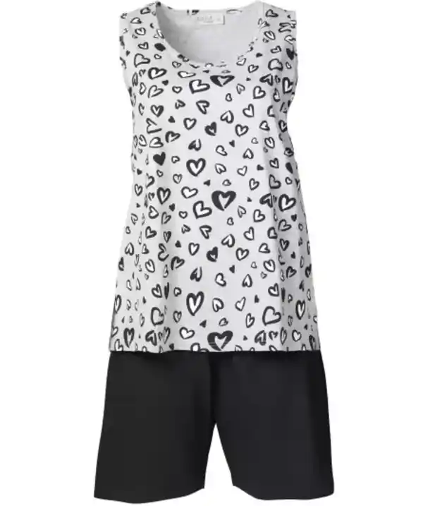 Bild 1 von Pyjama Herzen, grau melange