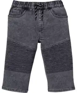 Jeans-Shorts Stone-washed, jeans grau