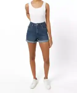 Mom Jeans-Shorts, jeansblau dunkel