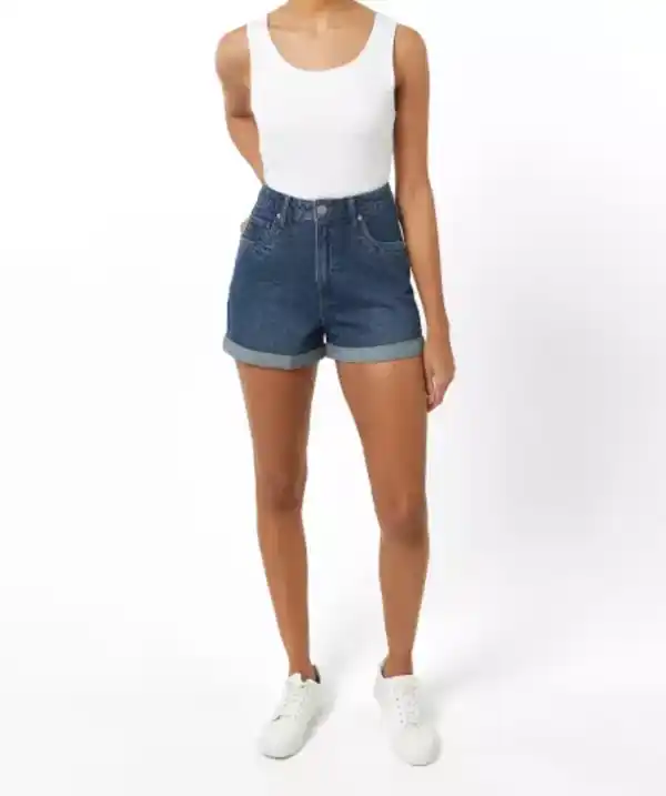 Bild 1 von Mom Jeans-Shorts, jeansblau dunkel