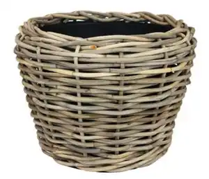 Van der Leeden Rattantopf Drypot, rund, grau