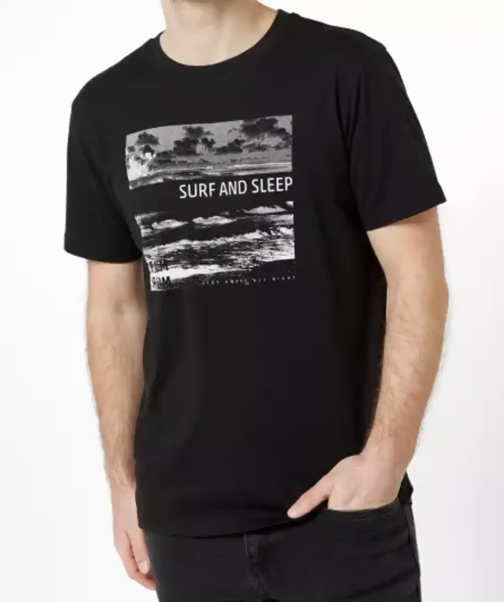 Bild 1 von T-Shirt aus Baumwolle, schwarz