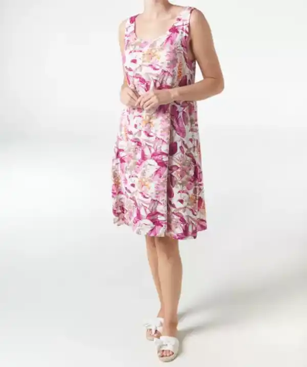 Bild 1 von Florales Kleid, pink bedruckt