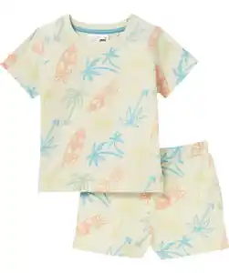 T-Shirt + Shorts mit sommerlichen Motiven, apricot