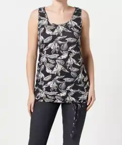 Tanktop mit Tunnelzug, schwarz bedruckt