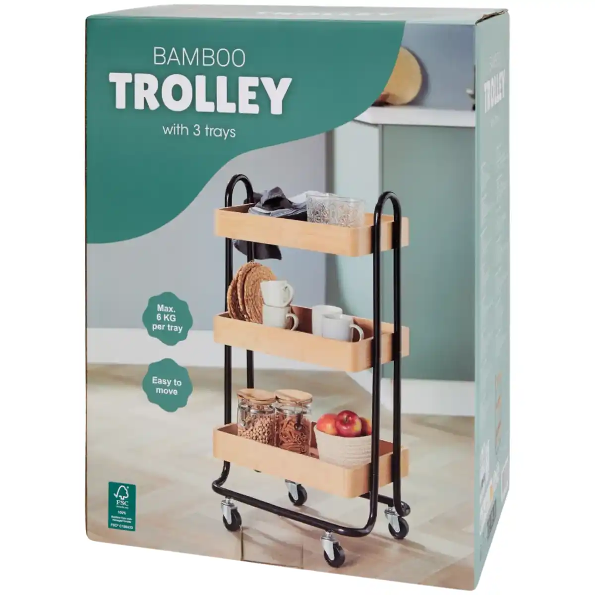 Bild 2 von Rollwagen aus Bambus