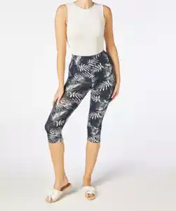 Leggings mit Blättern, Blumendruck