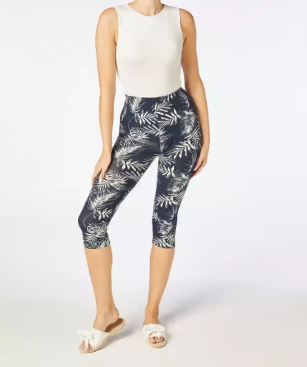Bild 1 von Leggings mit Blättern, Blumendruck