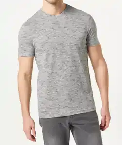 Meliertes T-Shirt, grau melange