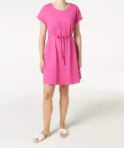 Kleid mit Bindegürtel, pink
