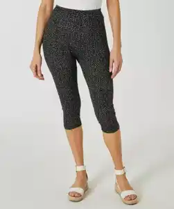 Leggings in Caprilänge, schwarz bedruckt