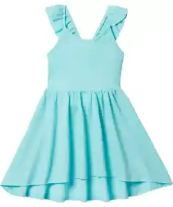 Kleid mit Rüschen, türkis