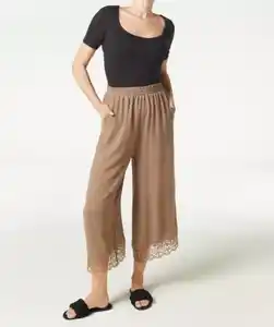Culotte mit weitem Bein, hellbraun