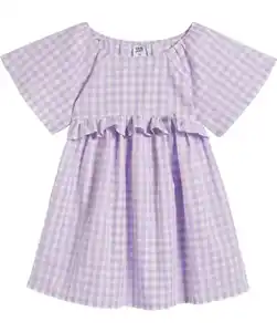 Kariertes Kleid, lila