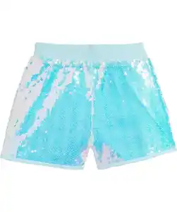 Shorts mit Pailletten, hellblau