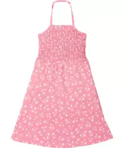 Geblümtes Kleid, pink bedruckt